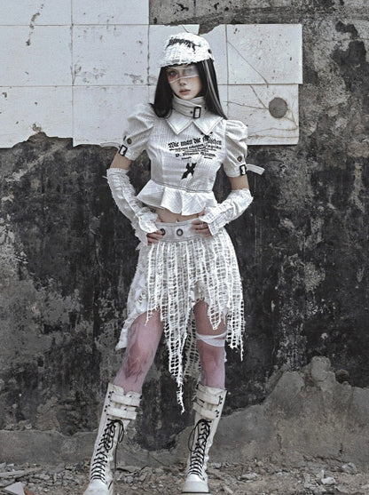 Oberteile Subkultur High Punk Farbe