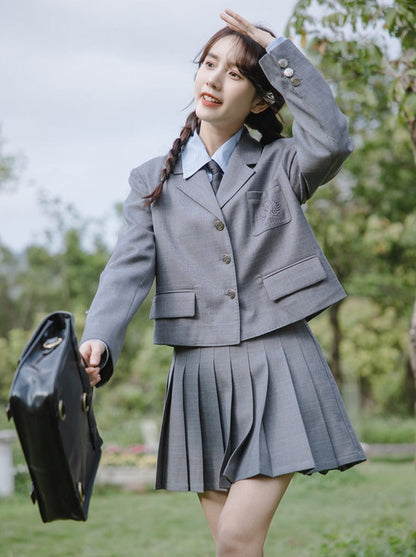 カレッジ+スタイル プリーツスカート タイブラウス ブレザー