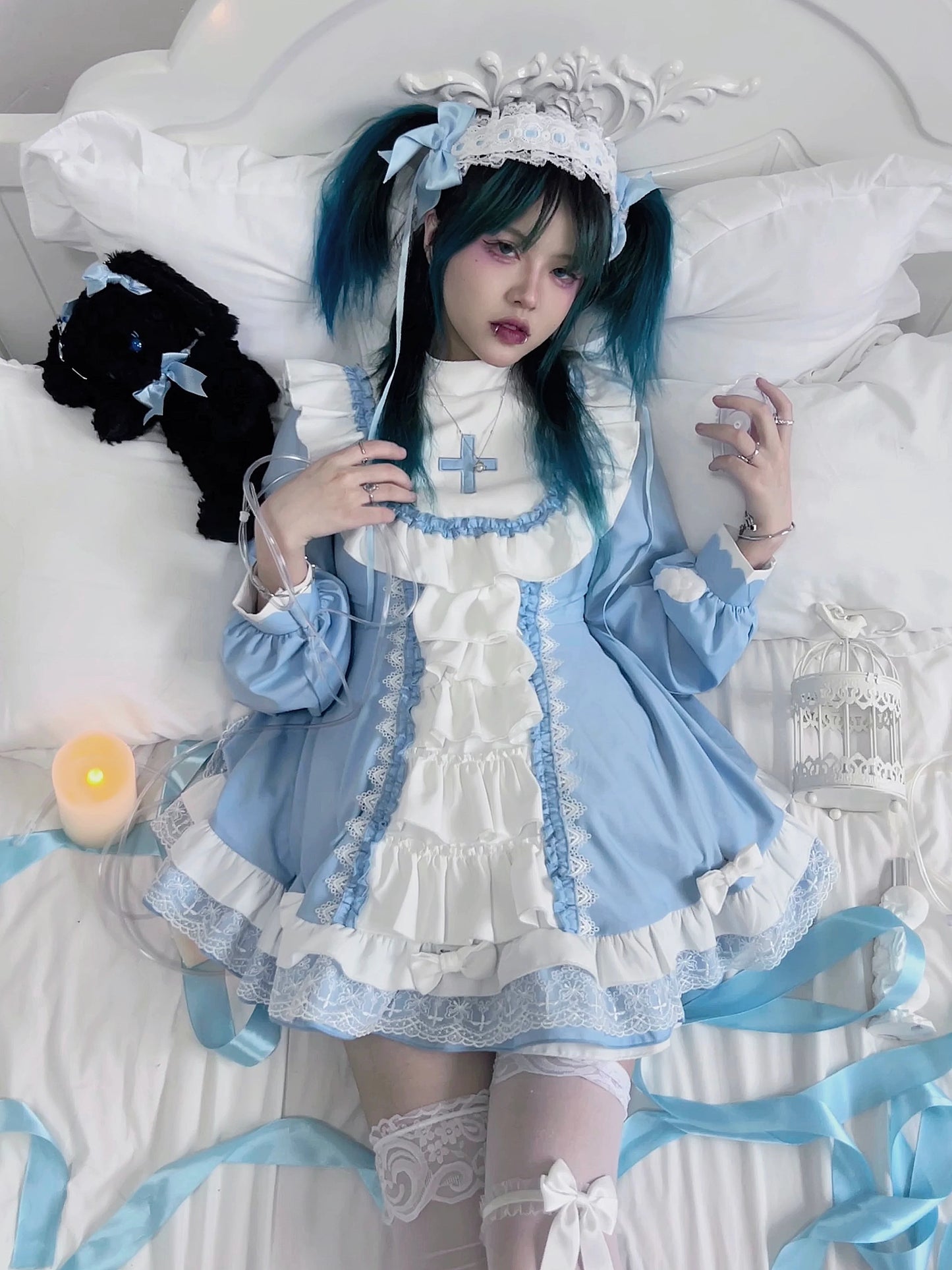 Halloween Schwester Cross Subkultur Kleid Set Lolita