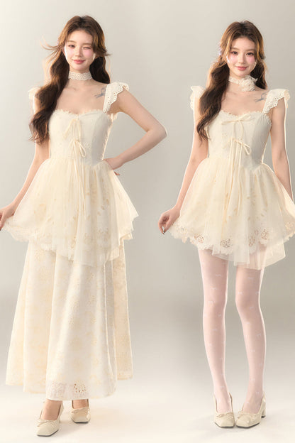 Stickereikleid Baumwolle Blume Weiß