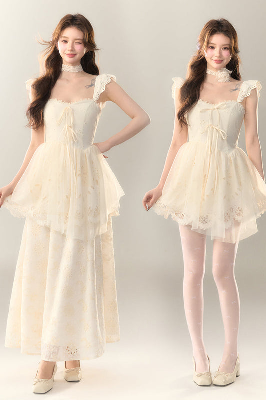 Stickereikleid Baumwolle Blume Weiß