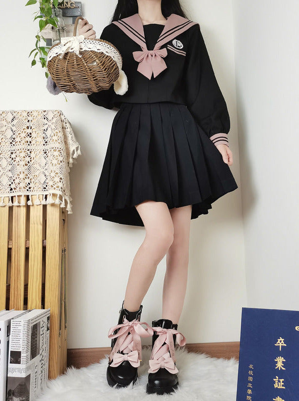 Crown Ribon Short Lolita Rose Boots Night