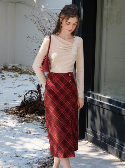 Schlitz Argyle Retro Rock Französisch Lang