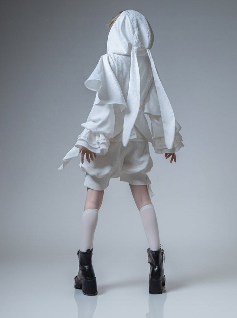 Kapuze + Shorts Bunny Pants + Ballon Langer Mantel Prince