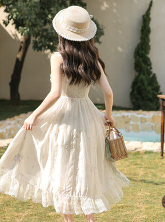 ショルダーフリルフリルフローラルレースドレスプリントジャケットロマンチック