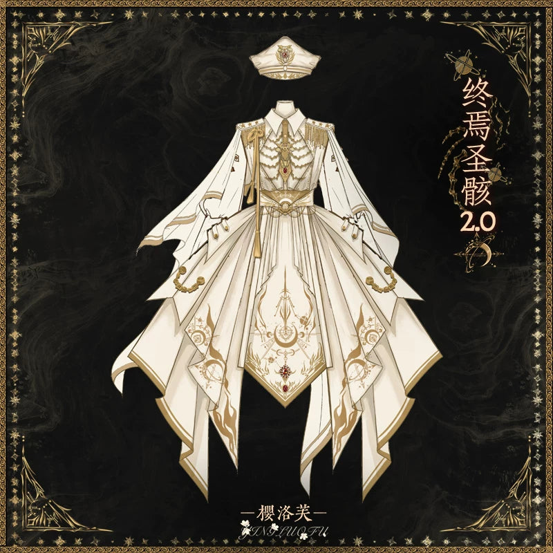The End of the Holy Skeleton 2.0 Military Lolita OP Dress Set | Sakura Luofu