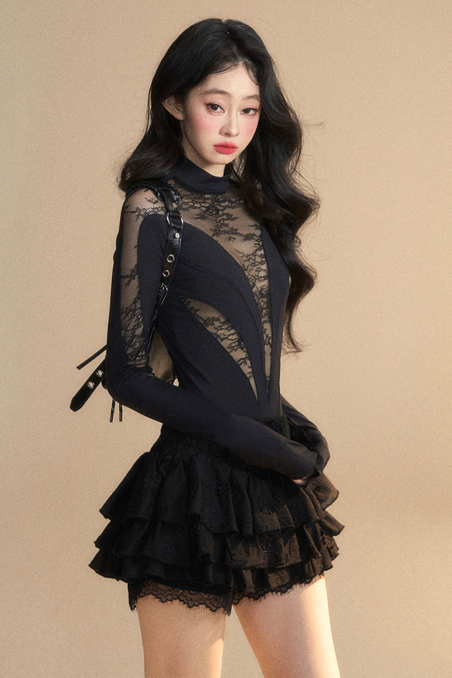 Tight Chic Black Reservations Top Lace Sheer