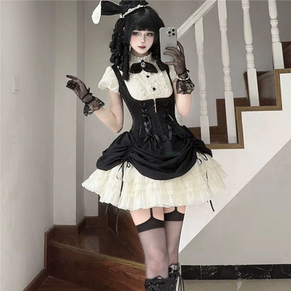 Bloé Rabbit Lolita JSK – Boned Waist-Cinching Princess Dress | Caramel Antique