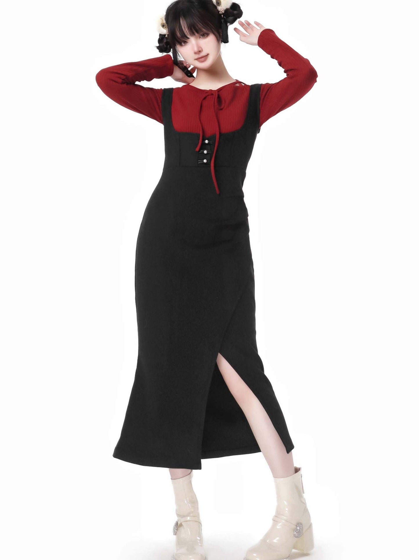 スノーフレグランス ラビットファーコート オフワードスリーブ セータースーツ