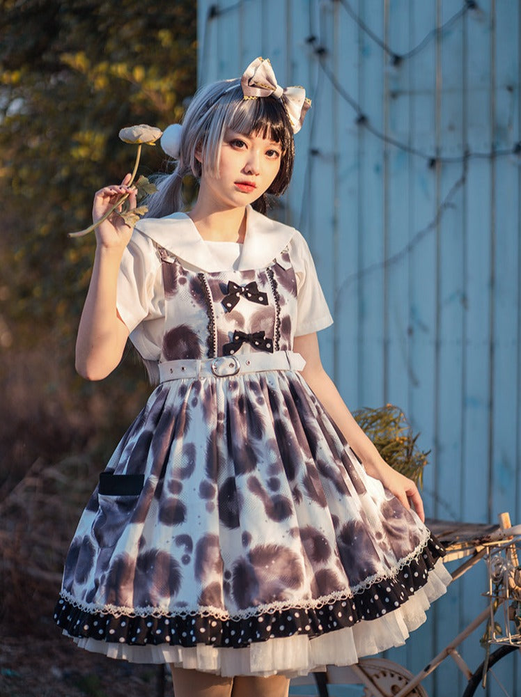 ヒョウ柄ワンピース ボリュームドット ロリータ