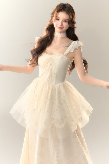 Stickereikleid Baumwolle Blume Weiß