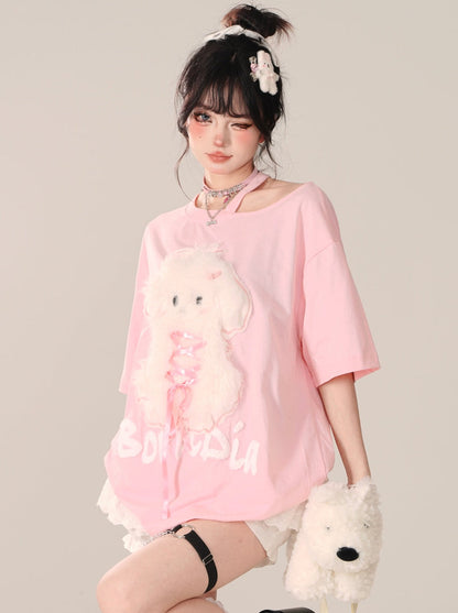 スイートピンキールーズラビットトップファー