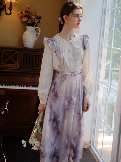 Weiße Bluse Retro Moonlight