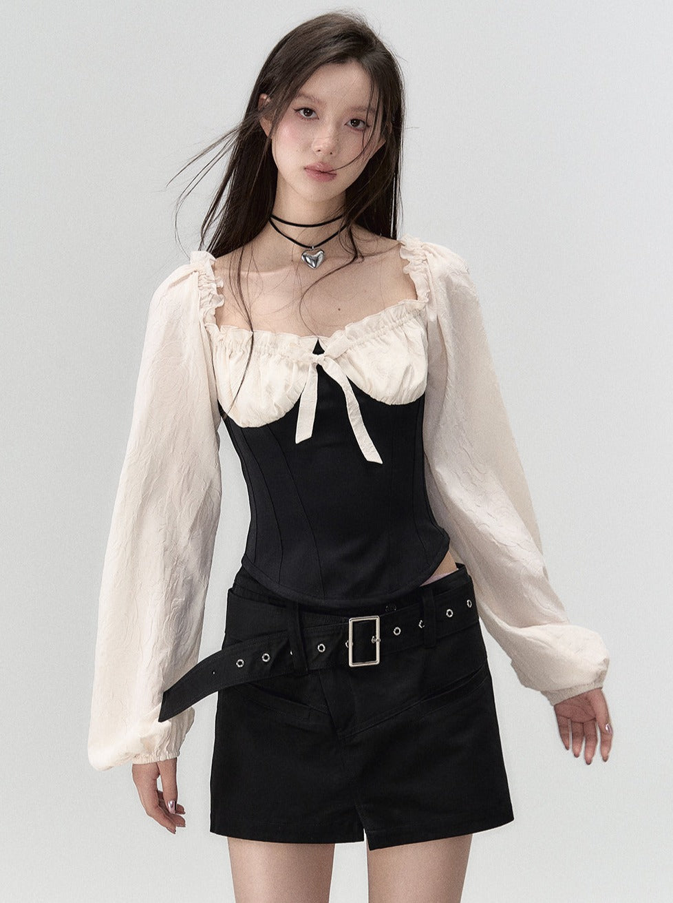 Gürtel Mädchen Schwarze Hose Mode Heißer Rock