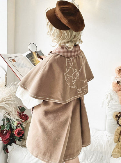 レトロな探偵ウールマントジャケット