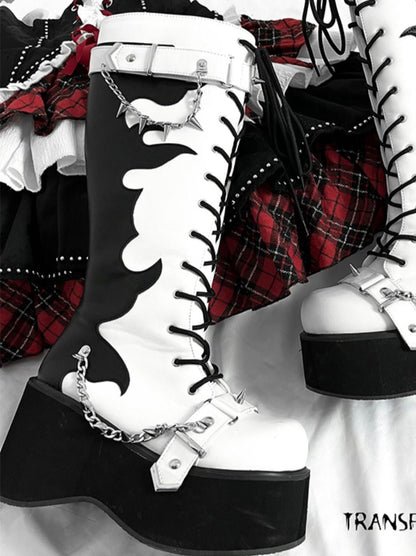 Platform Boots Toe Punk Style Round