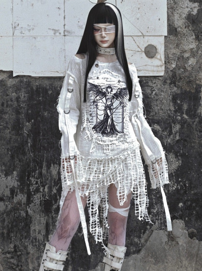 Girl Tops Illustration Window Damaged