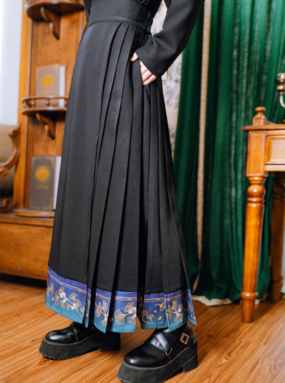 Kontrast Retro Farbe China Faltenrock Blatt