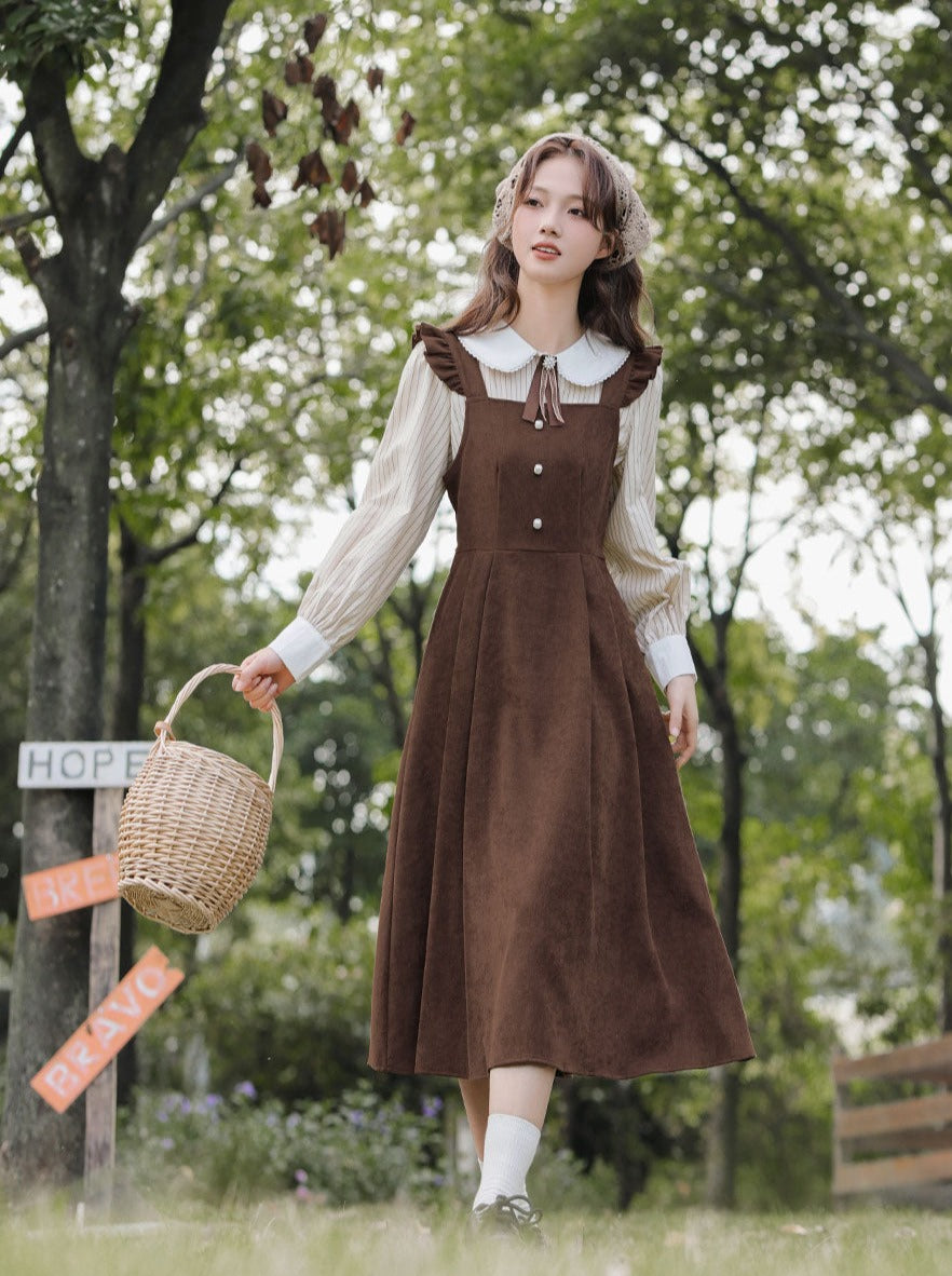 Stil College Stück Hosenträger Hemd Zwei Kleid Amerikanischen