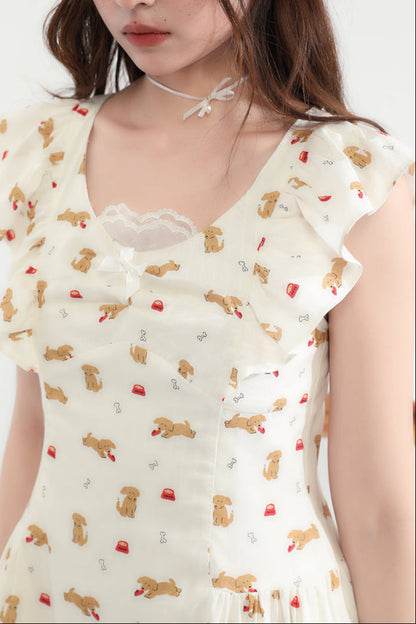 Bubby-Kleid mit fliegenden Ärmeln