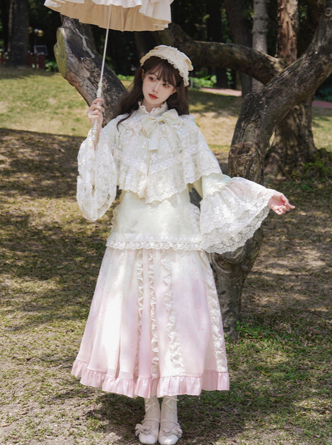 Top Rock Schürze Schal China Romantische Band Spitze Stickerei