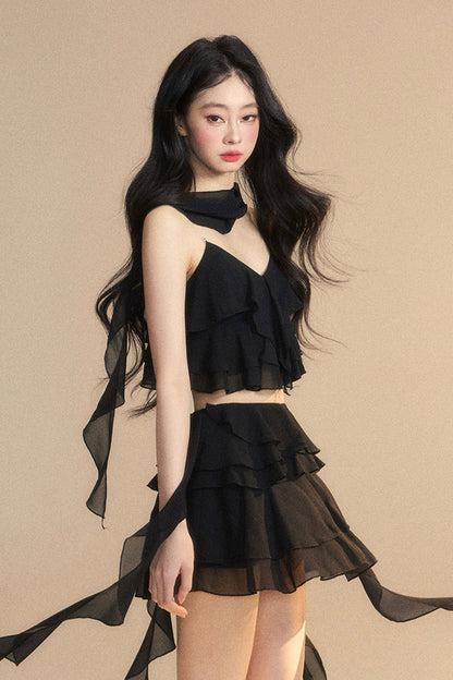 スカート+ショートキャミソール アニメ シフォン