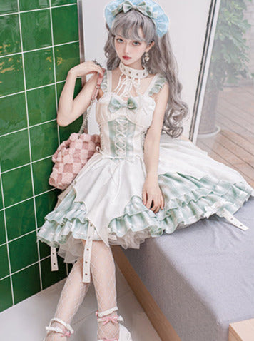 ドレスチェックパンクサスペンダーアクセサリーヘッドロックイレギュラーホルターネック