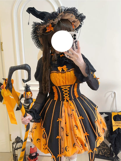 Halloween Lolita Pumpkin Witch Dress Full Set