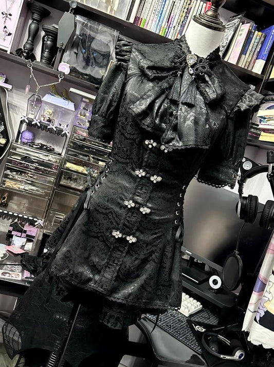 ドレス チャイナ ストラップ パンツ リボン スーツ