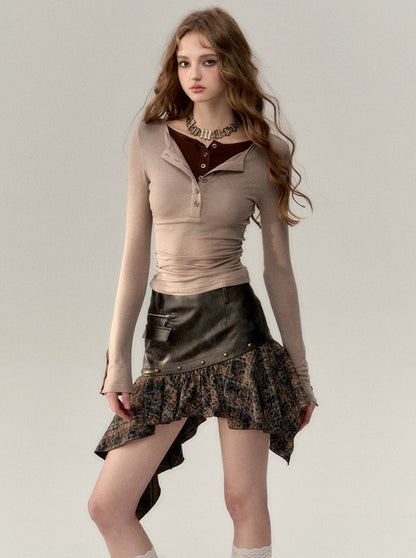 Zweiteiliges Oberteil aus Lenzing-Wolle und Tencel-Design