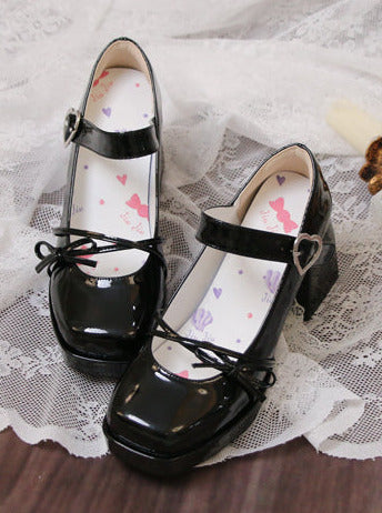 High Mary Elegant Lolita Frunch Toe Heels Jane Square