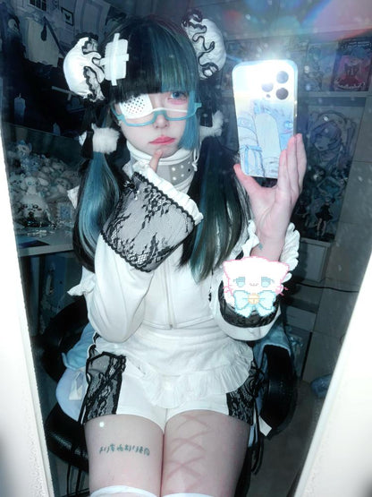 Anzug China Maid Angel Sportswear Rüschen Aqua Schürze Nachbarschaft