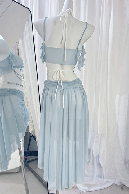 Light Split Mermaid Swimsuit Blue Set