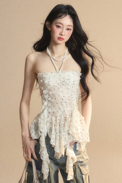 top Y2K lace One-shoulder