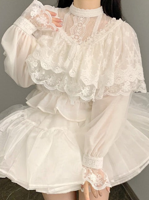 Multi Shawl Reservations Lolita Frilled + Wear Top