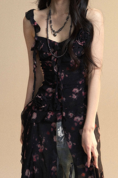 シフォントップ アシンメトリー ワイルドフラワー リザーブス キャミソール