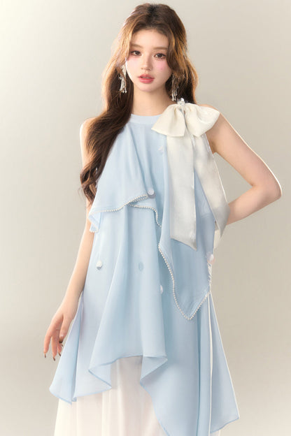 Neckholderkleid Blau Meerjungfrauenhals