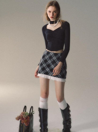 Neckholder-Top mit schmaler Taille und quadratischem Ausschnitt