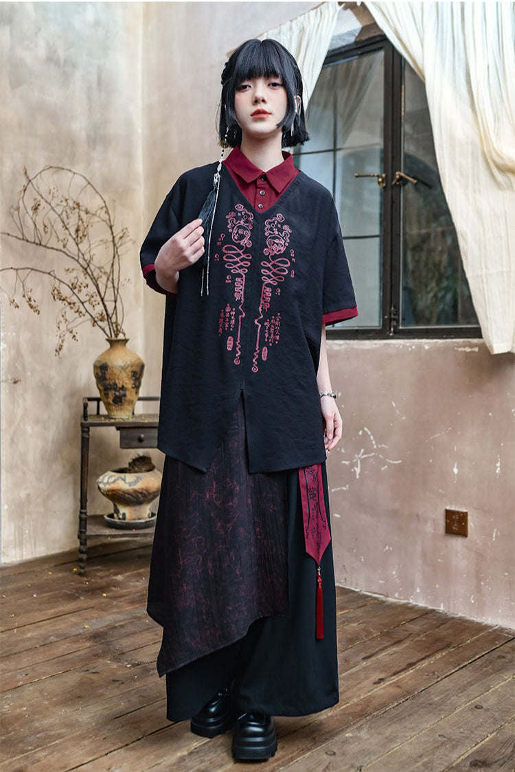 ダークレッグチャイナパンツ ワイド