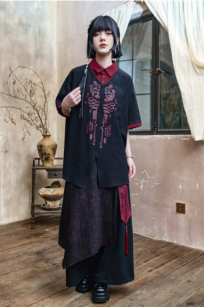 ダークレッグチャイナパンツ ワイド