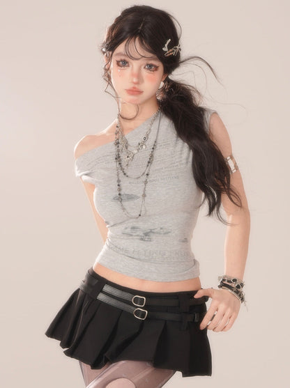 ショートトップス アメリカン ノースリーブ