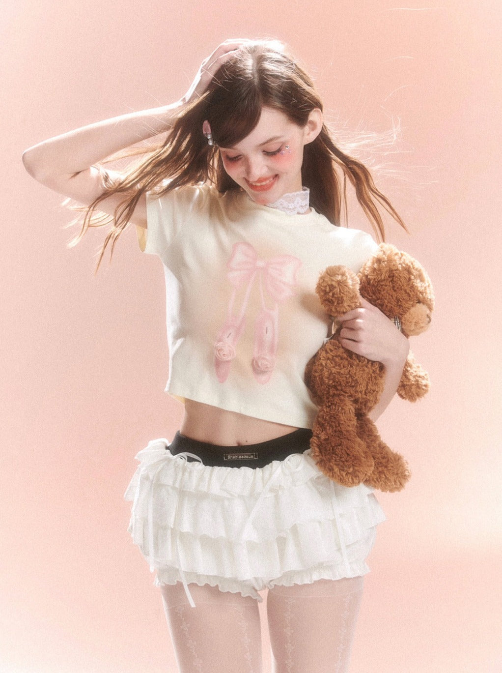 Design Süßes kurzes Top mit Schleife