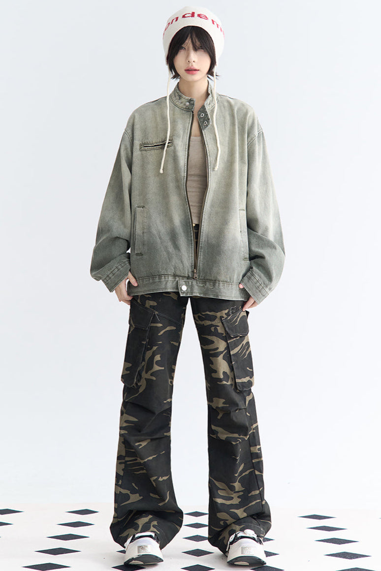 フィットパンツ 迷彩柄 リラックス