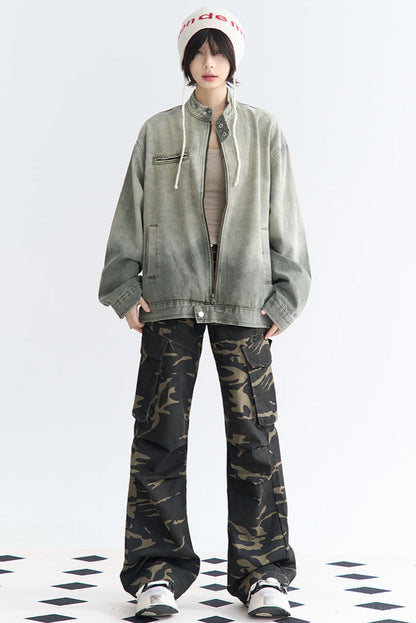 フィットパンツ 迷彩柄 リラックス