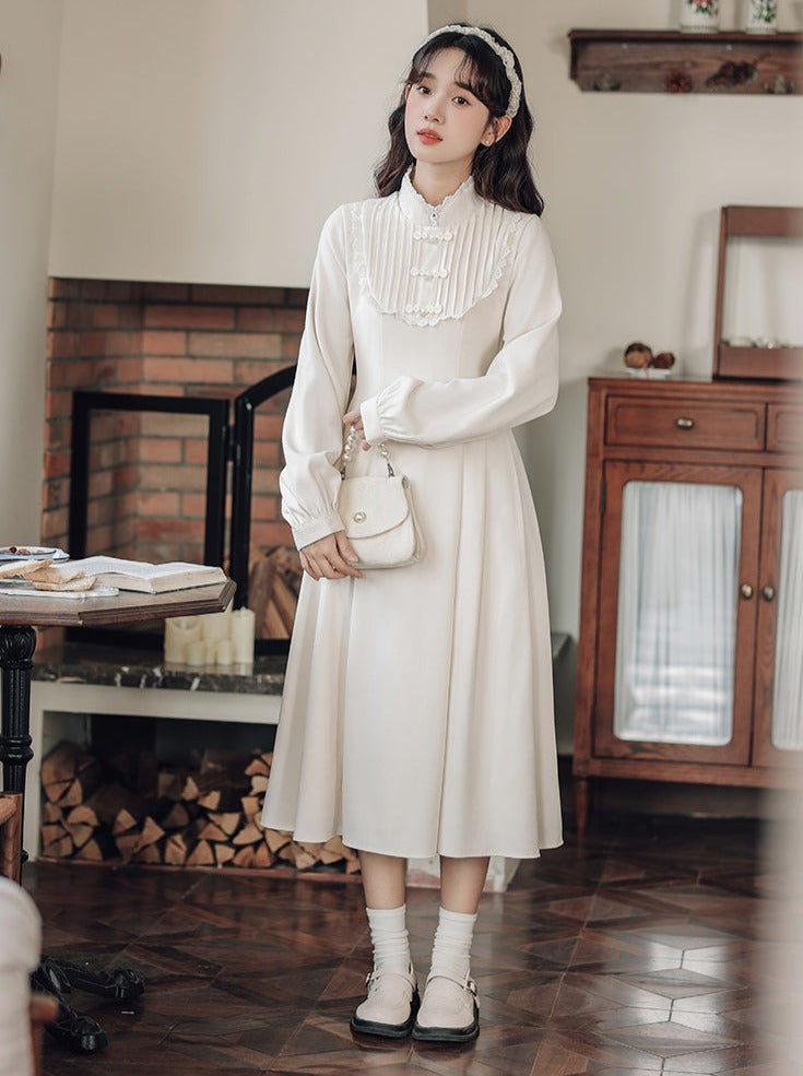 Robe chinoise à col long pour poupée