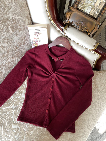 Schwarzer französischer Rock aus gedrehtem Strick „Love“