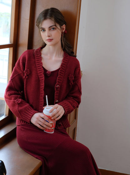 キャミソール ローズ ローズフラワー クイーン ドレス カーディガン