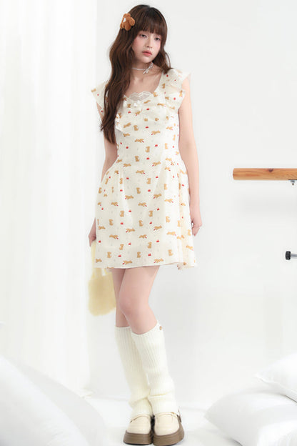 Bubby-Kleid mit fliegenden Ärmeln