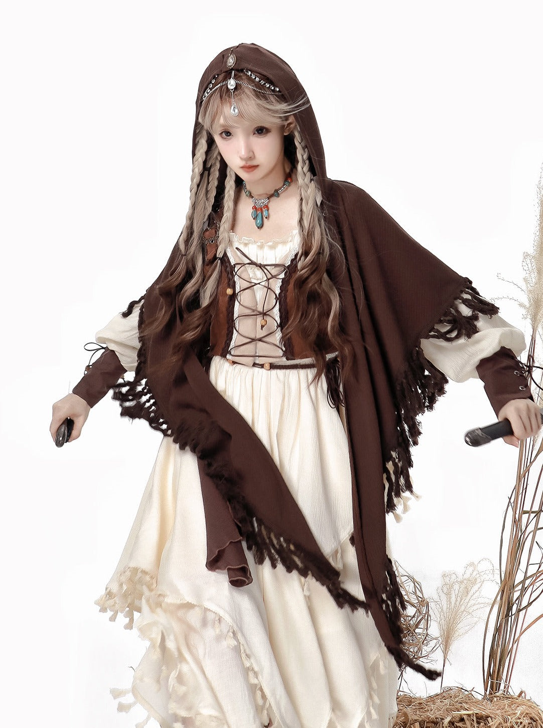 Stil Kleid Exotische Weste Cape