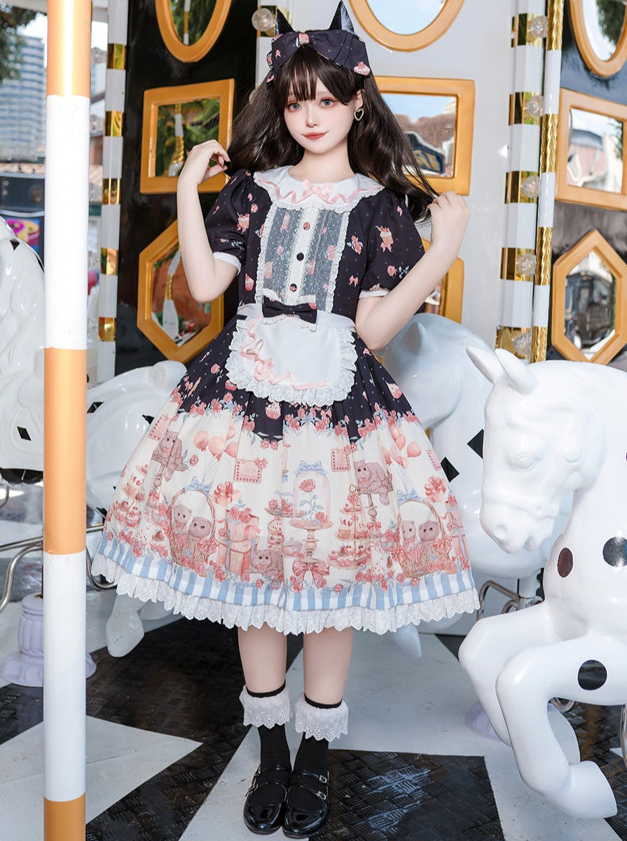 エプロン かわいいリボン ロリータ + ドレス + デザイン